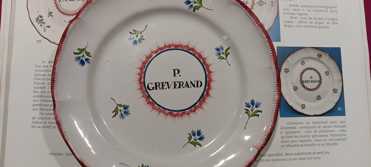 Assiette patronymique des Islettes - Début XIX siècle.-photo-2