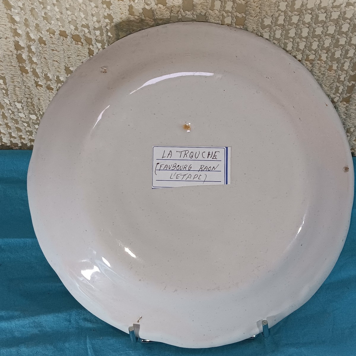 Assiette de La Trouche (Vosges) au coq - Fin XVIII, Début XIX siècle-photo-2