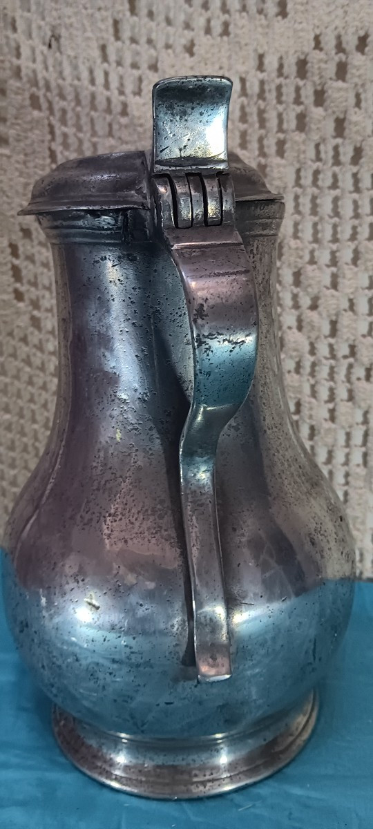 Pewter Pitcher, North - Chuffard In Lille - 19th Century-photo-3