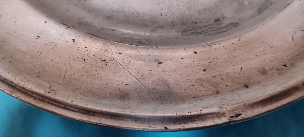 Pewter Dish From Arras - Early 19th Century-photo-3