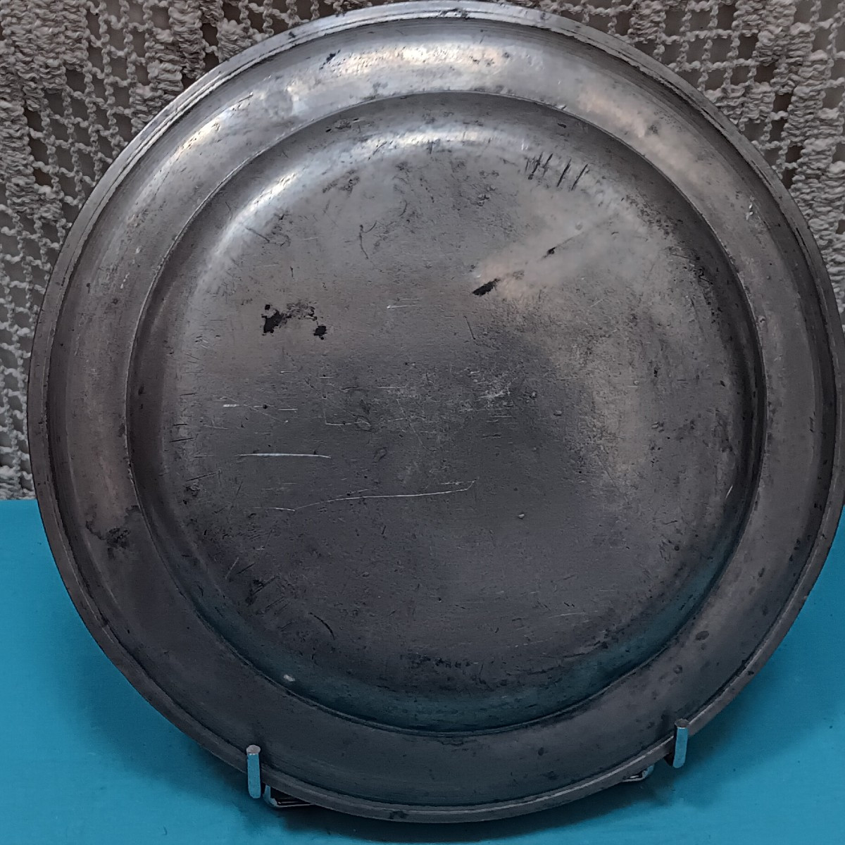 Pewter Dish, Hallmarked "ec" - 18th Century-photo-2