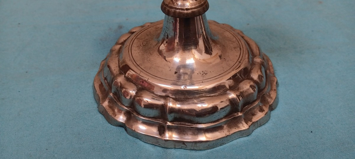 Pair Of Pewter Candlesticks/torches - 18th Century-photo-4