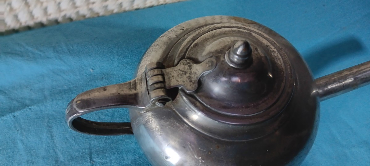 Pewter Baby Bottle/duck For Sick People - Early 20th Century-photo-3