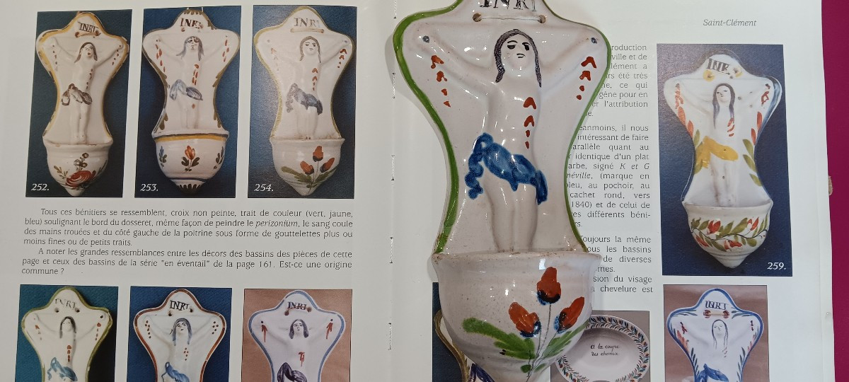 Saint Clement Earthenware Holy Water Font-photo-2