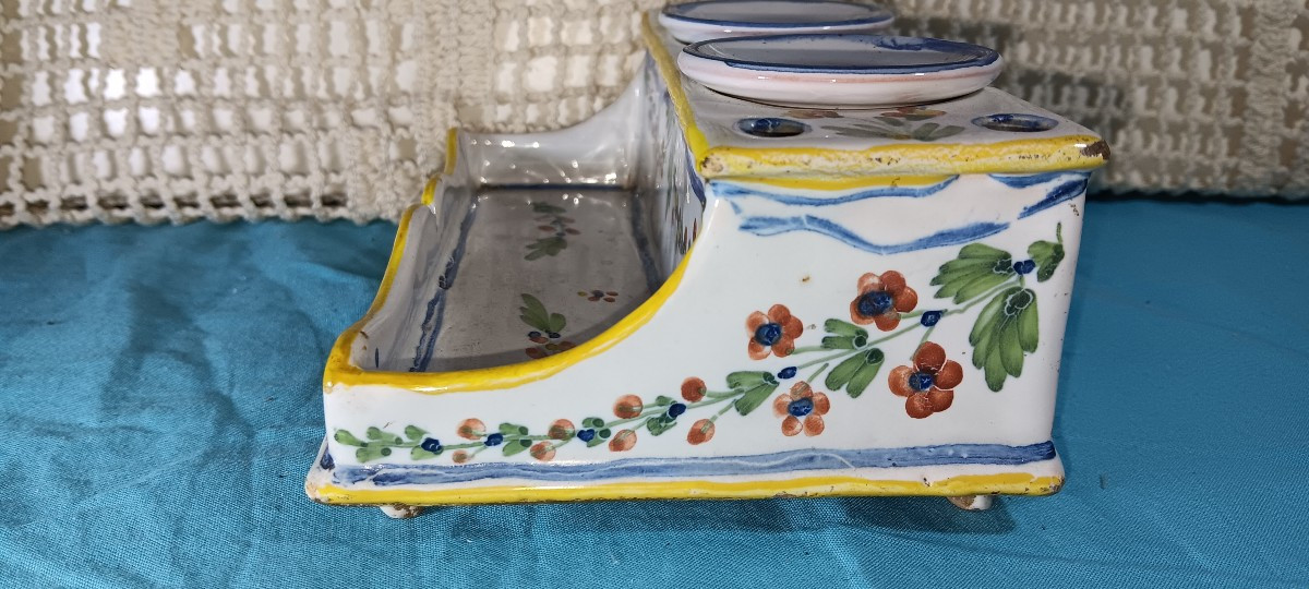 Argonne Earthenware Inkwell - Early 19th Century-photo-3