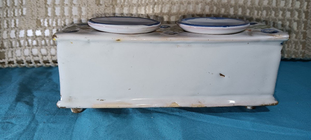 Argonne Earthenware Inkwell - Early 19th Century-photo-4