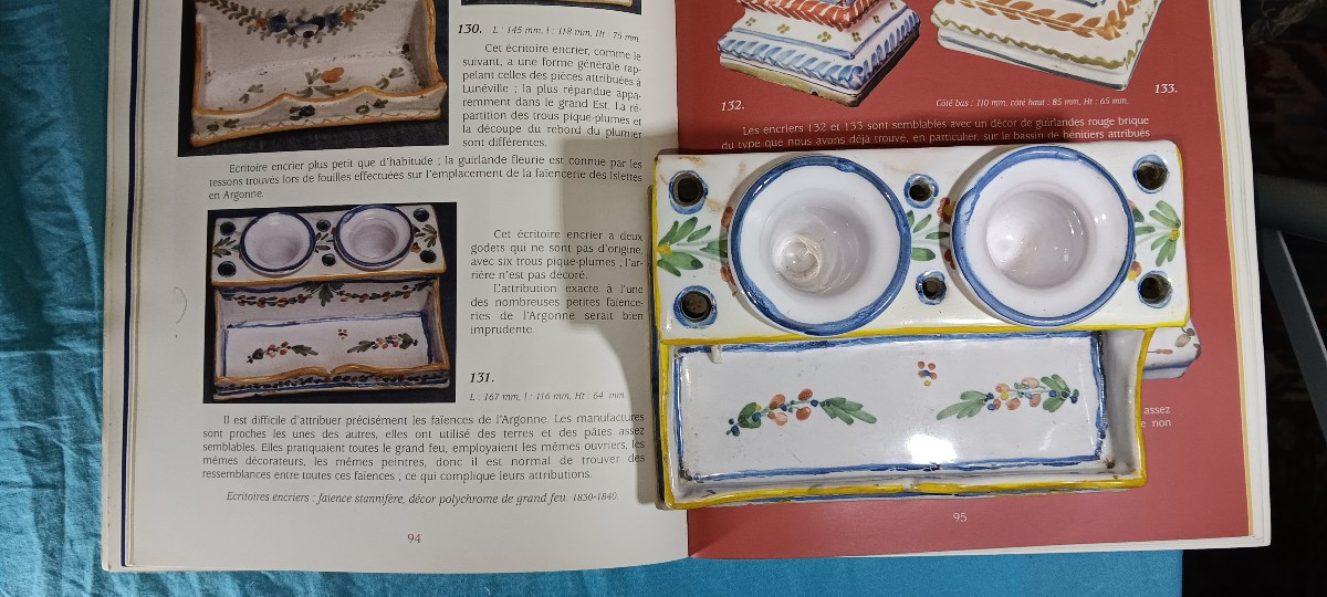 Argonne Earthenware Inkwell - Early 19th Century-photo-3