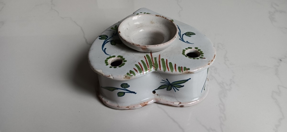 Encrier en faience  - Fin XVIII, Début XIX siècle-photo-3