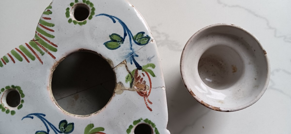 Encrier en faience  - Fin XVIII, Début XIX siècle-photo-1