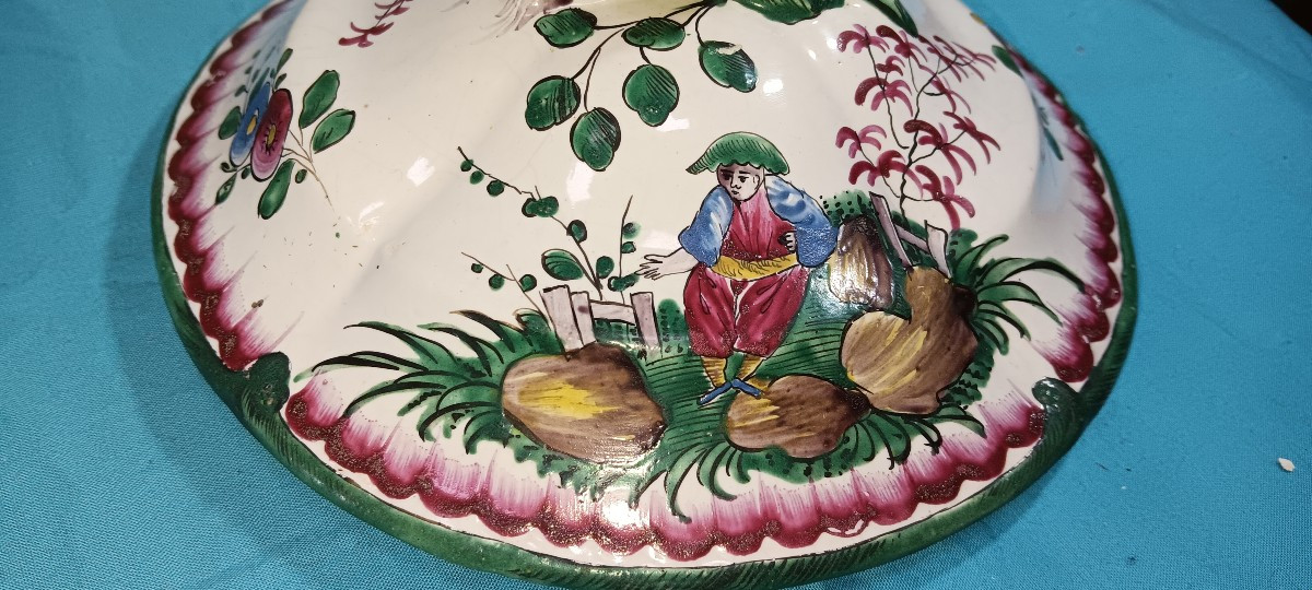 Soupière au chinois de LUNEVILLE? - Fin XVIII siècle-photo-1