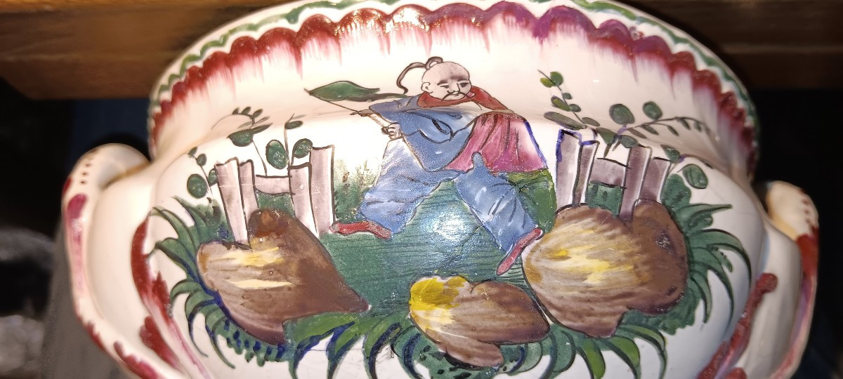 Soupière au chinois de LUNEVILLE? - Fin XVIII siècle-photo-2