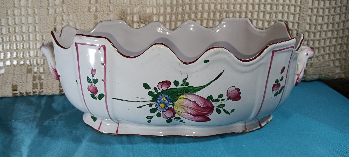 Verrière en faience de LUNEVILLE - Début XIX siècle-photo-2