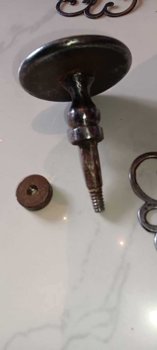 Pair Of Wrought Iron Door Knobs - 18th Century-photo-2