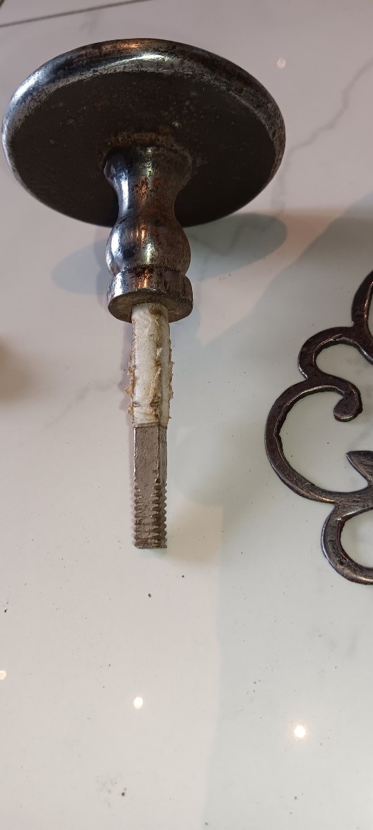 Pair Of Wrought Iron Door Knobs - 18th Century-photo-3