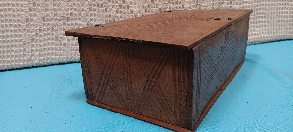Coffret en bois Vosges - Art populaire - XIX siècle-photo-2