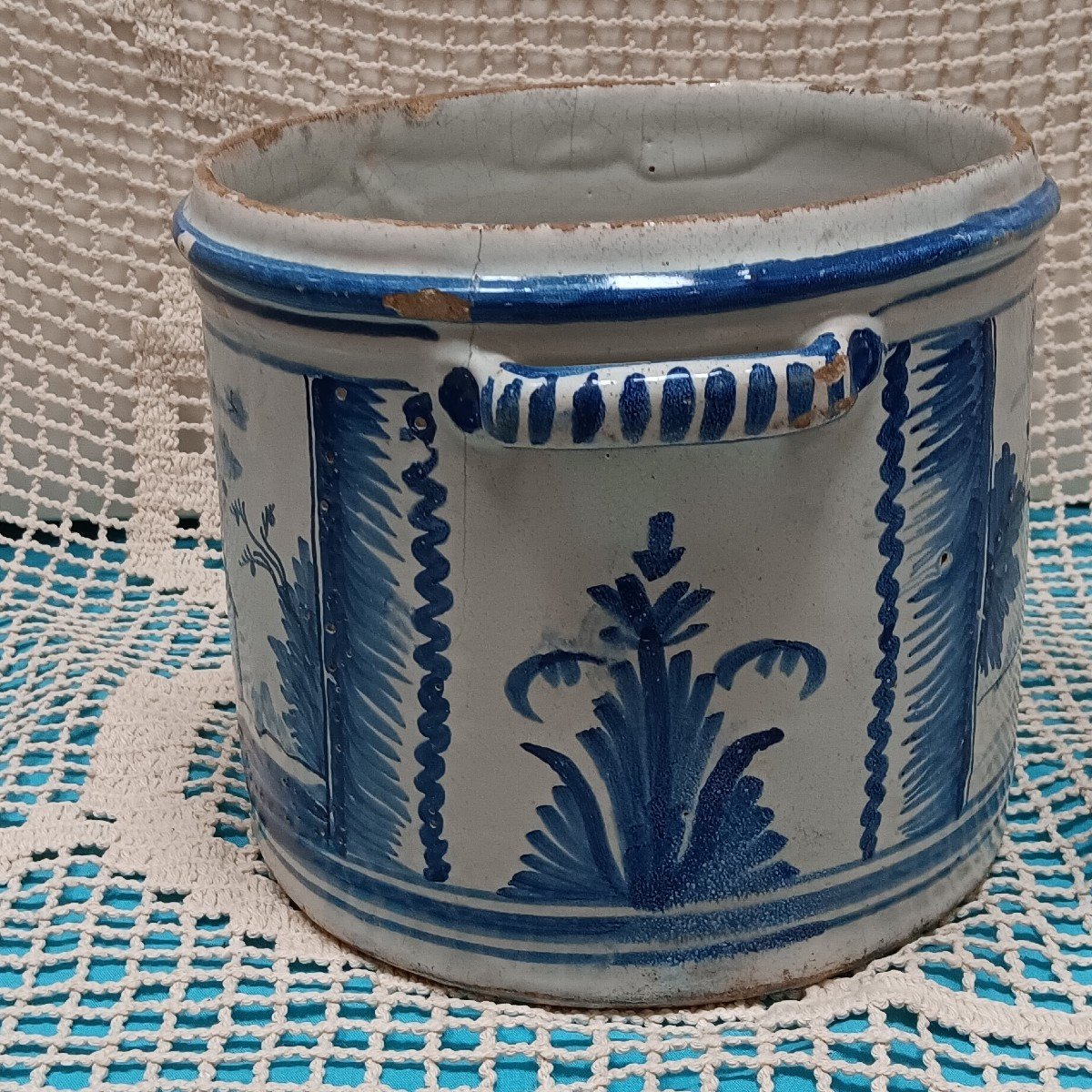 Rafraichissoir faience de Nevers - XVIII siècle-photo-3