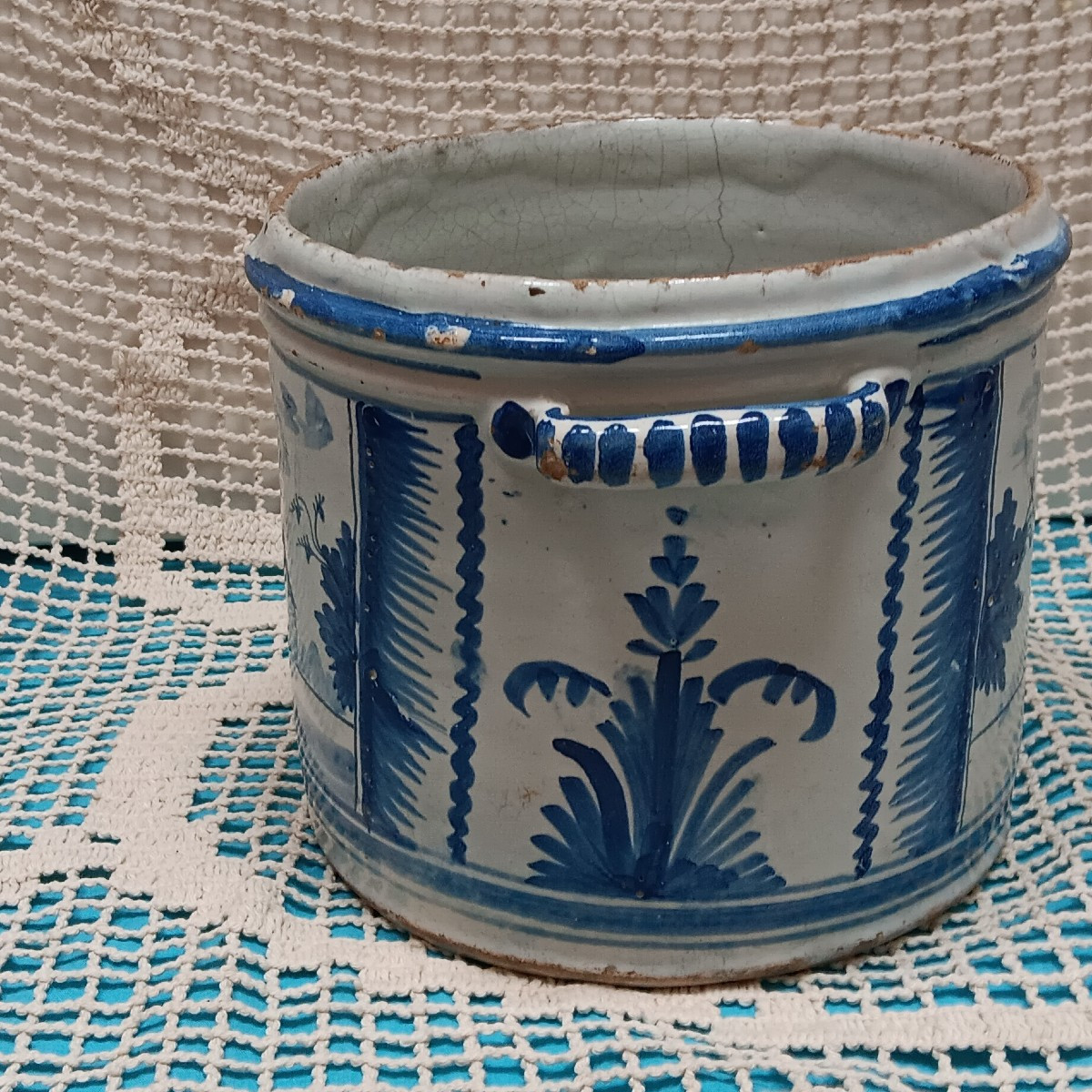 Rafraichissoir faience de Nevers - XVIII siècle-photo-4