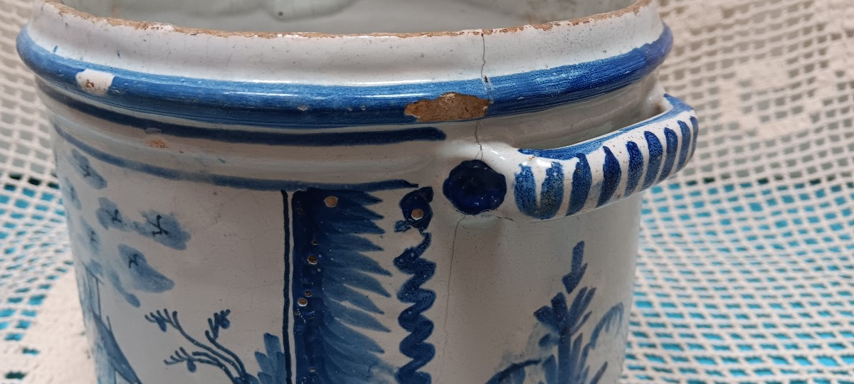 Rafraichissoir faience de Nevers - XVIII siècle-photo-2