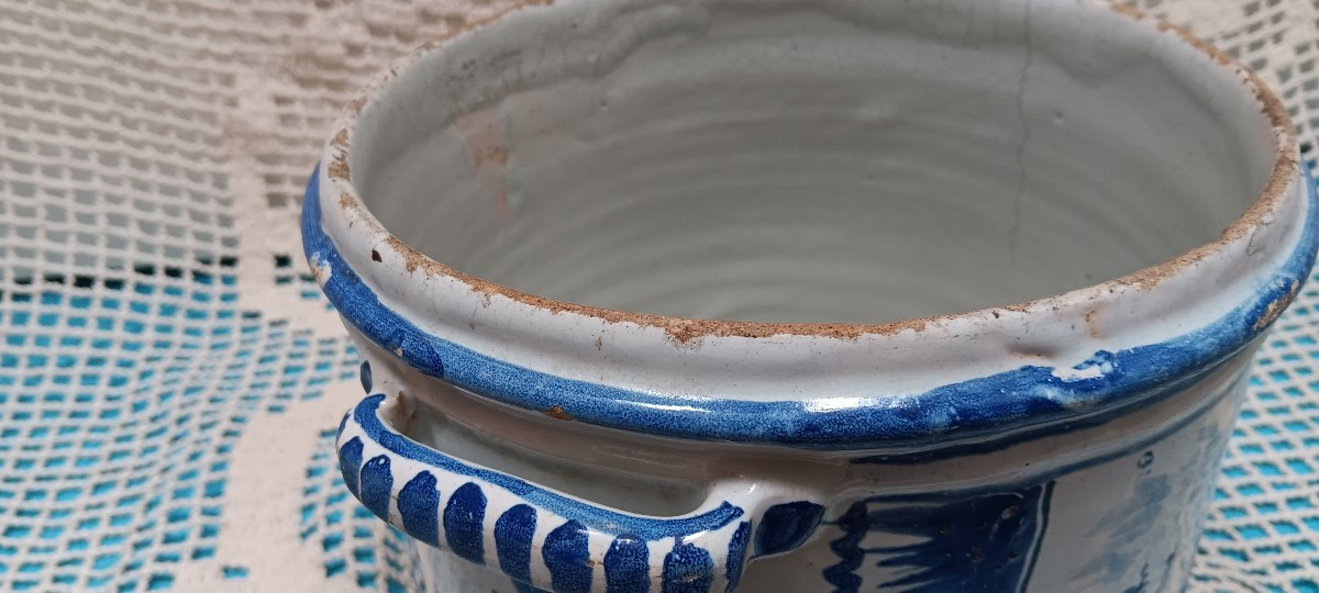 Rafraichissoir faience de Nevers - XVIII siècle-photo-3