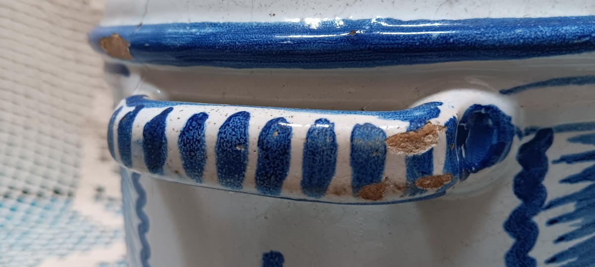 Rafraichissoir faience de Nevers - XVIII siècle-photo-5