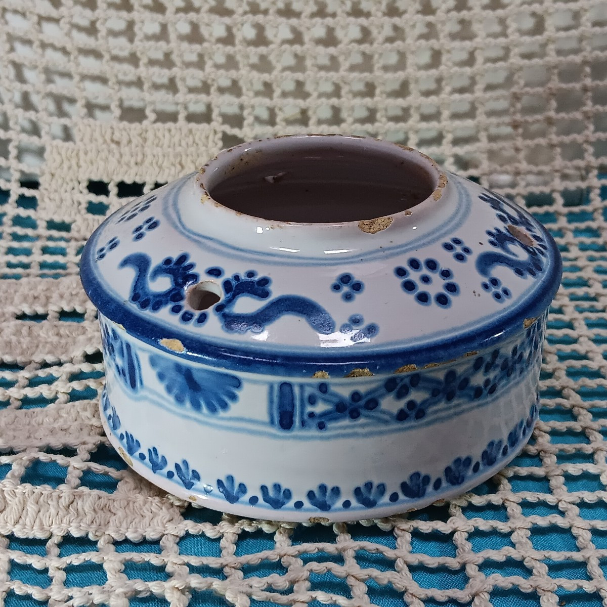 Blue Monochrome Inkwell - 18th Century