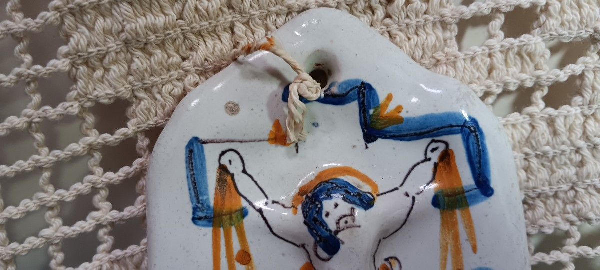 Bénitier en faience - 18 ème siècle-photo-4