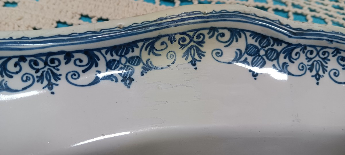 Grand plat de Lyon ou Moustiers - XVIII siècle-photo-3