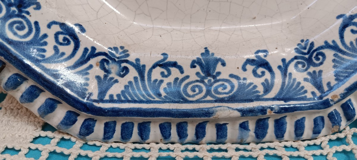 Plat octogonal Clermont Ferrand - XVIII siècle-photo-4