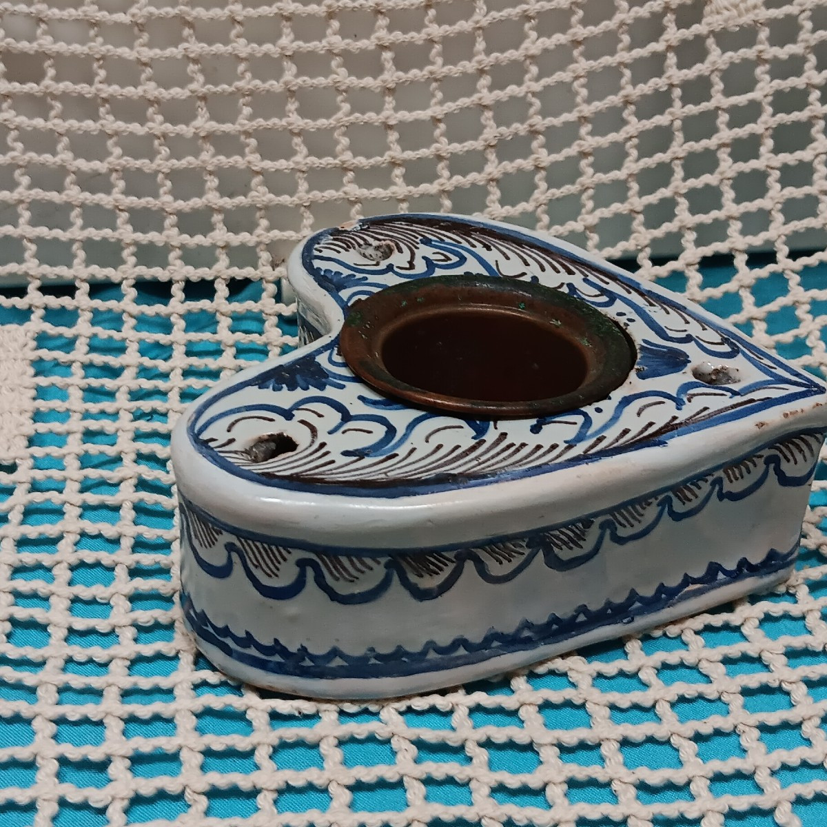 Encrier en forme de coeur - Fin XVIII, Début XIX siècle-photo-2