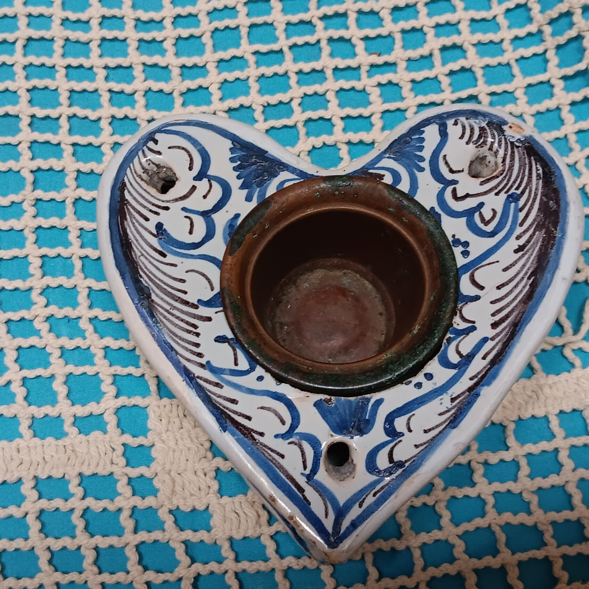 Encrier en forme de coeur - Fin XVIII, Début XIX siècle-photo-1