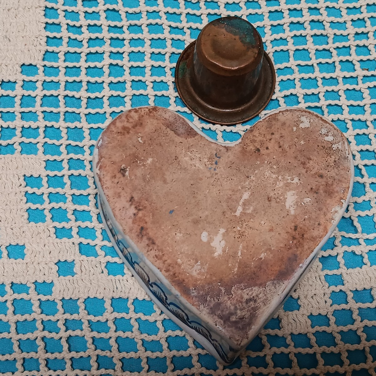 Encrier en forme de coeur - Fin XVIII, Début XIX siècle-photo-3