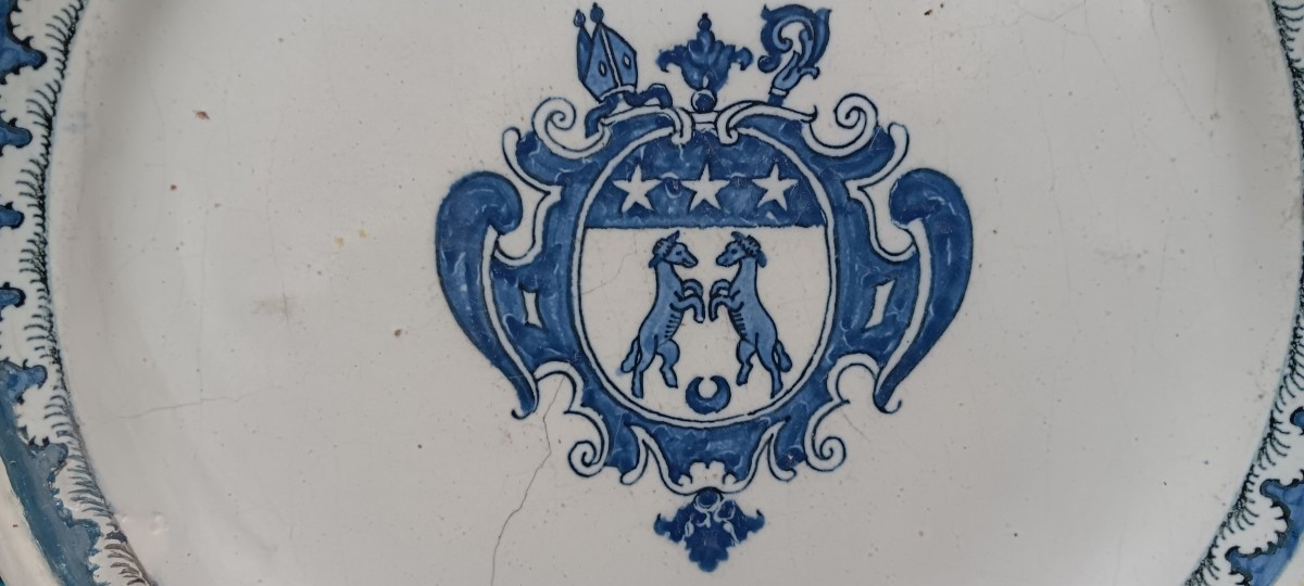 Assiette avec blason - Début XVIII siècle-photo-3