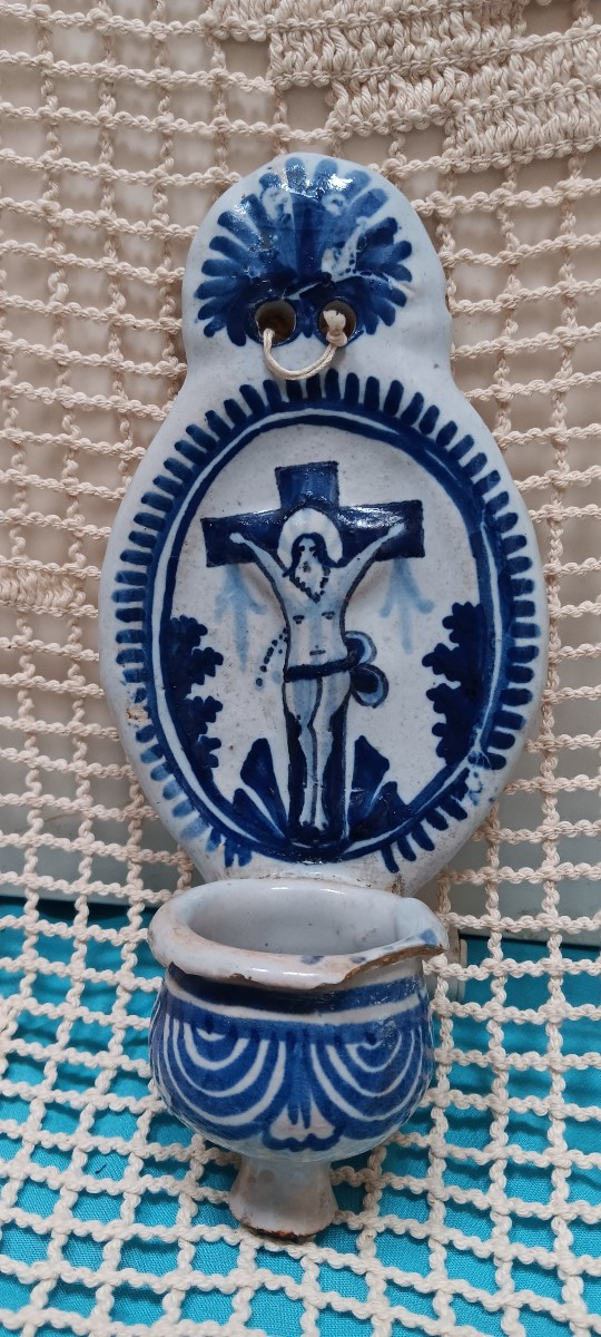 Nevers Earthenware Holy Water Font - 18th Century