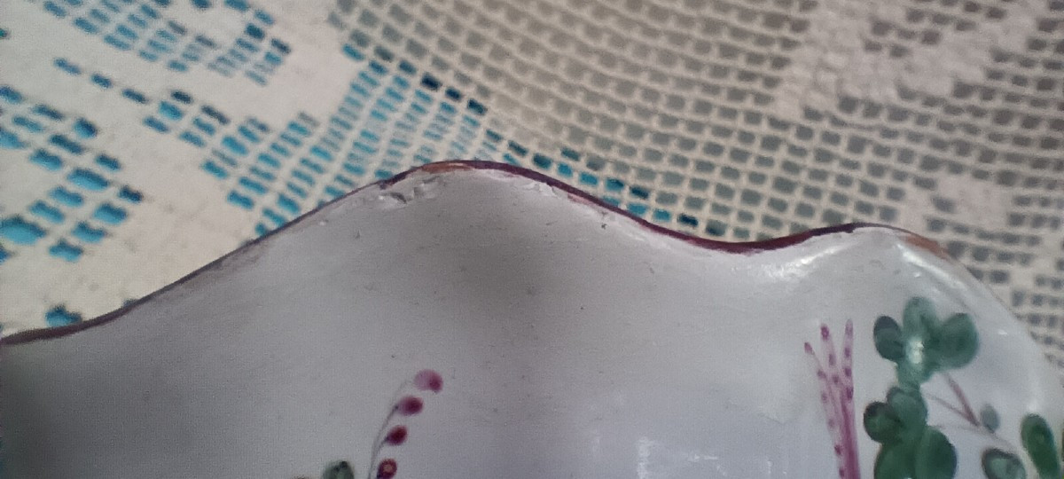 Bouquetière d'applique faience des Islettes St Clément - Fin XVIII, Début XVIII siècle-photo-3