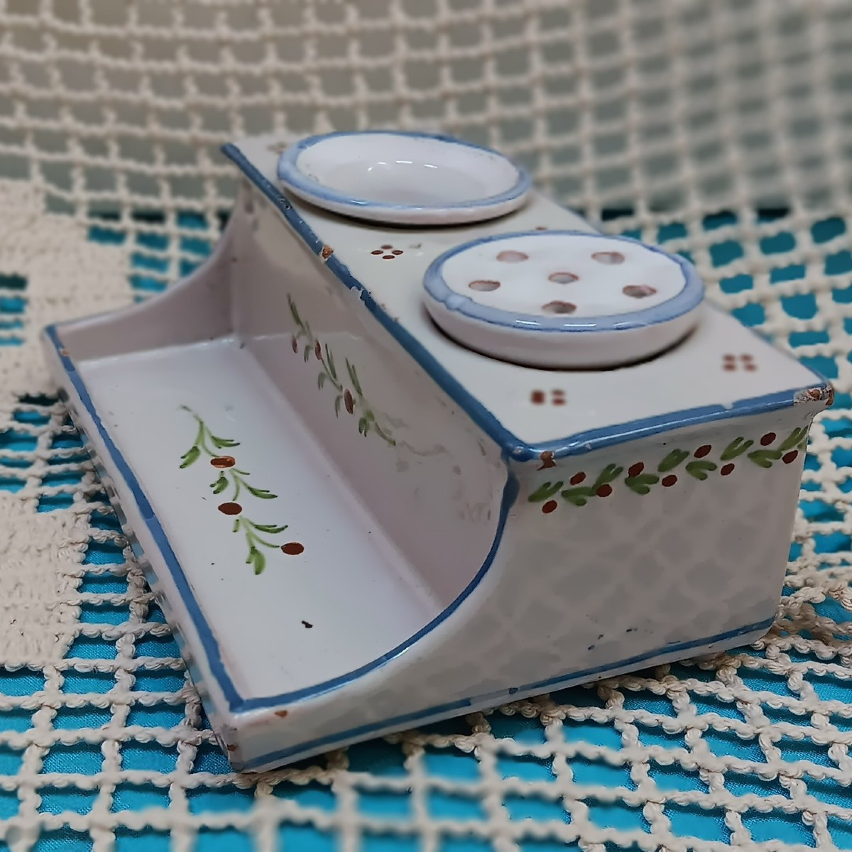 Encrier en faience de LUNEVILLE - début XIX siècle-photo-2