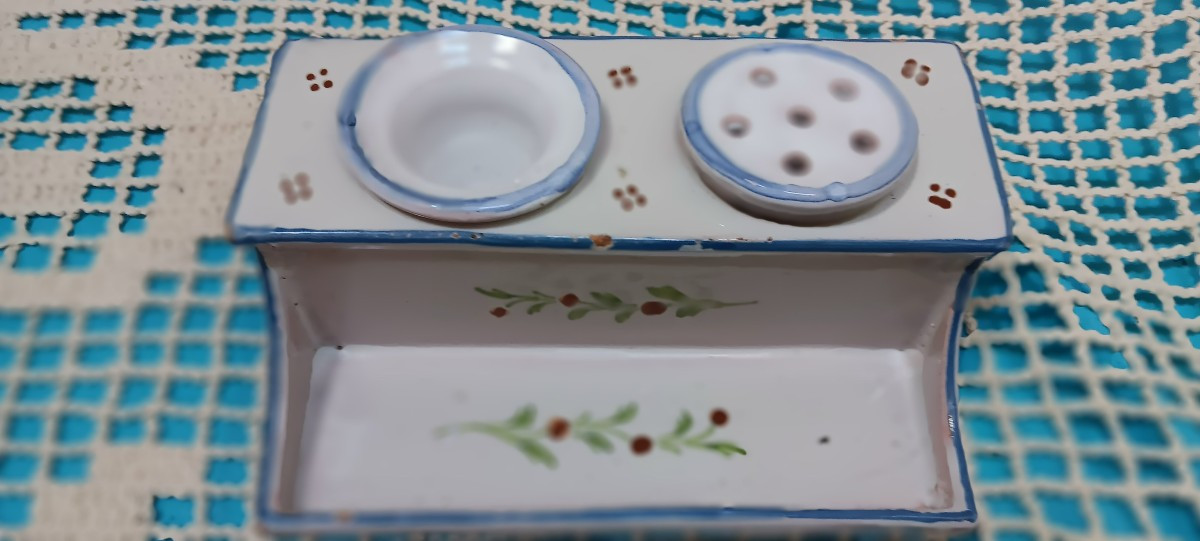 Encrier en faience de LUNEVILLE - début XIX siècle-photo-1