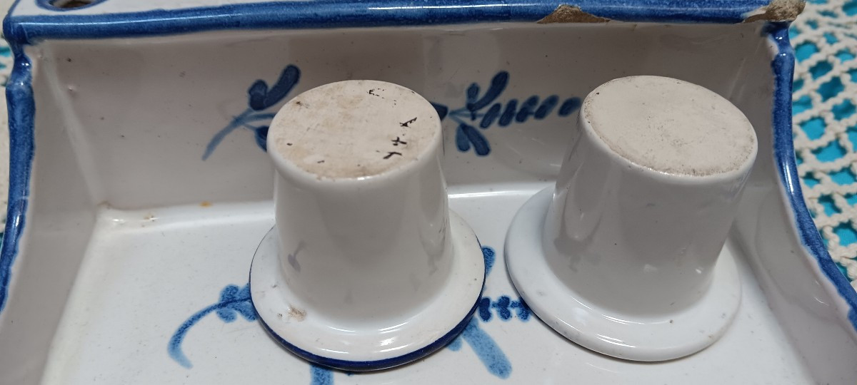 Ecritoire/encrier faience - Début XIX siècle-photo-4