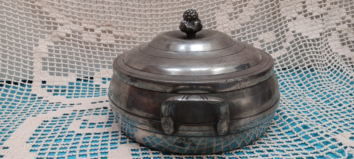 Grande soupière en étain - Début XIX siècle-photo-4