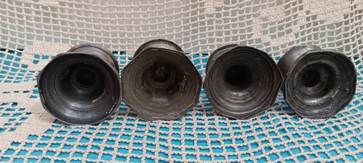 Lot de 4 salerons/salières en étain - XIX siècle-photo-2