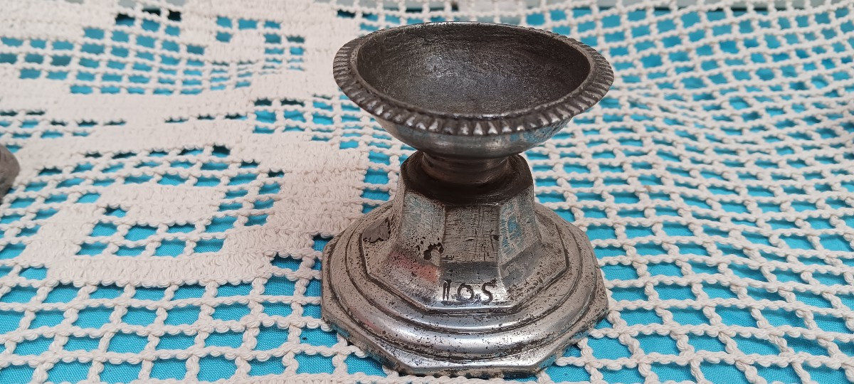 Lot de 4 salerons/salières en étain - XIX siècle-photo-1