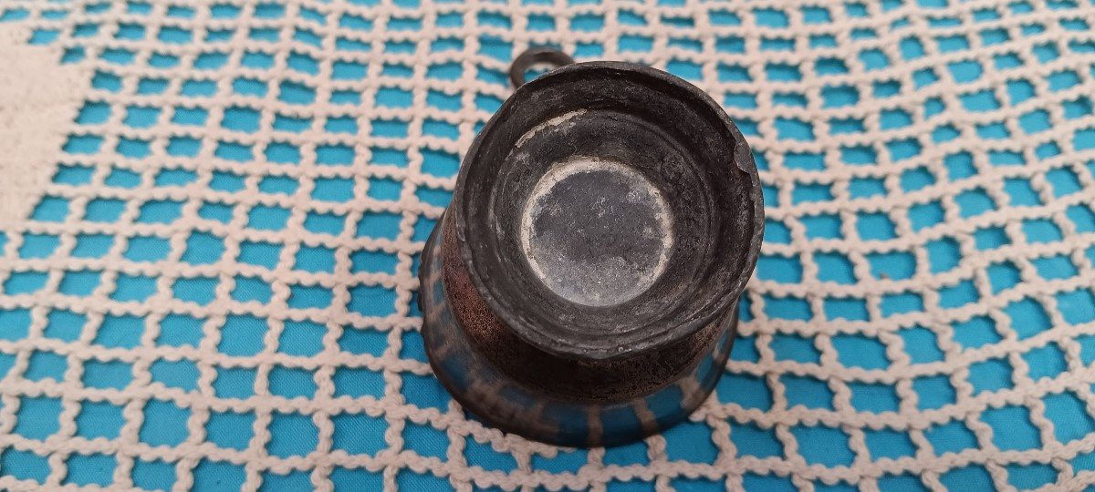 Pewter Bedside Holy Water Font - 18th Or 19th Century-photo-2