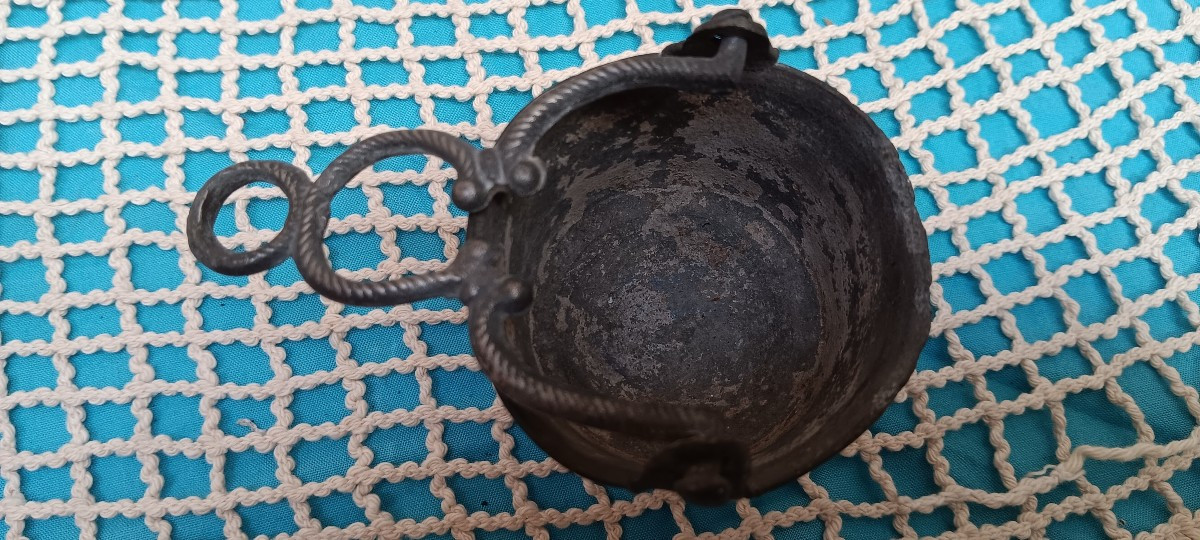 Pewter Bedside Holy Water Font - 18th Or 19th Century-photo-3