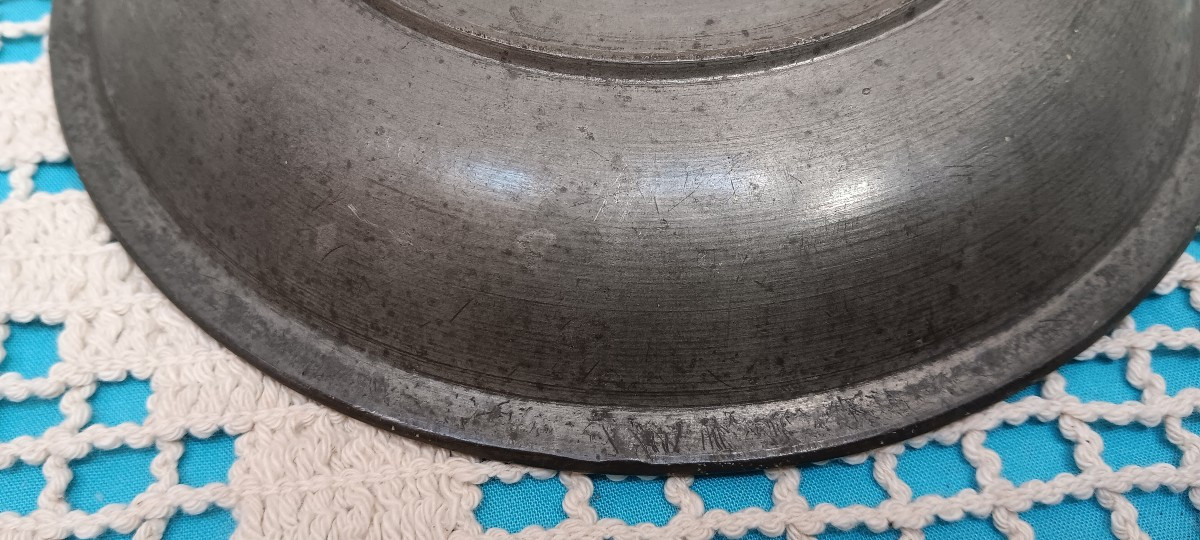 Série de 5 assiettes creuses en étain - XIX siècle-photo-1