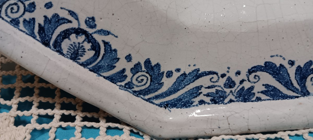 Très grand plat faience de Rouen - Début XVIII siècle-photo-4