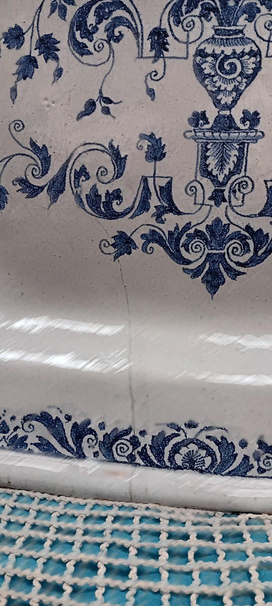 Très grand plat faience de Rouen - Début XVIII siècle-photo-2