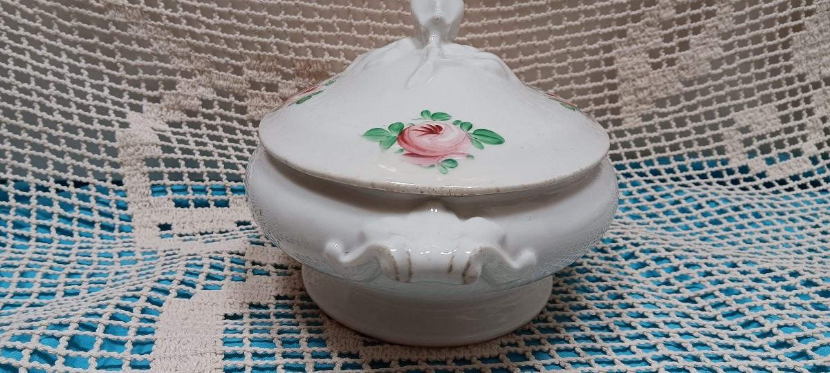 Soupière en porcelaine de Bayeux - XIX siècle-photo-3