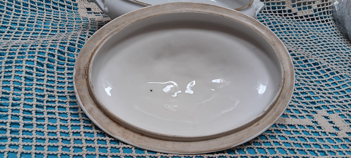 Soupière en porcelaine de Bayeux - XIX siècle-photo-1