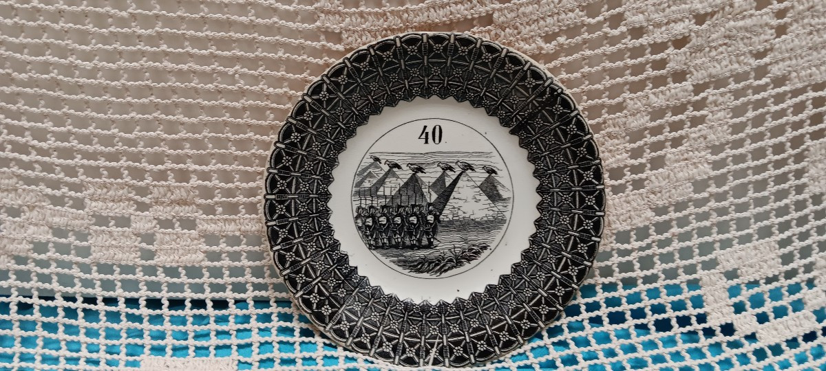 Lot de 4 assiettes de Sarreguemines - Fin XIX siècle-photo-4