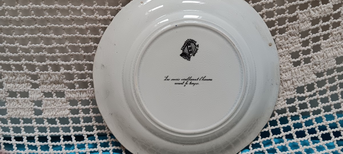 Lot de 4 assiettes de Sarreguemines - Fin XIX siècle-photo-5