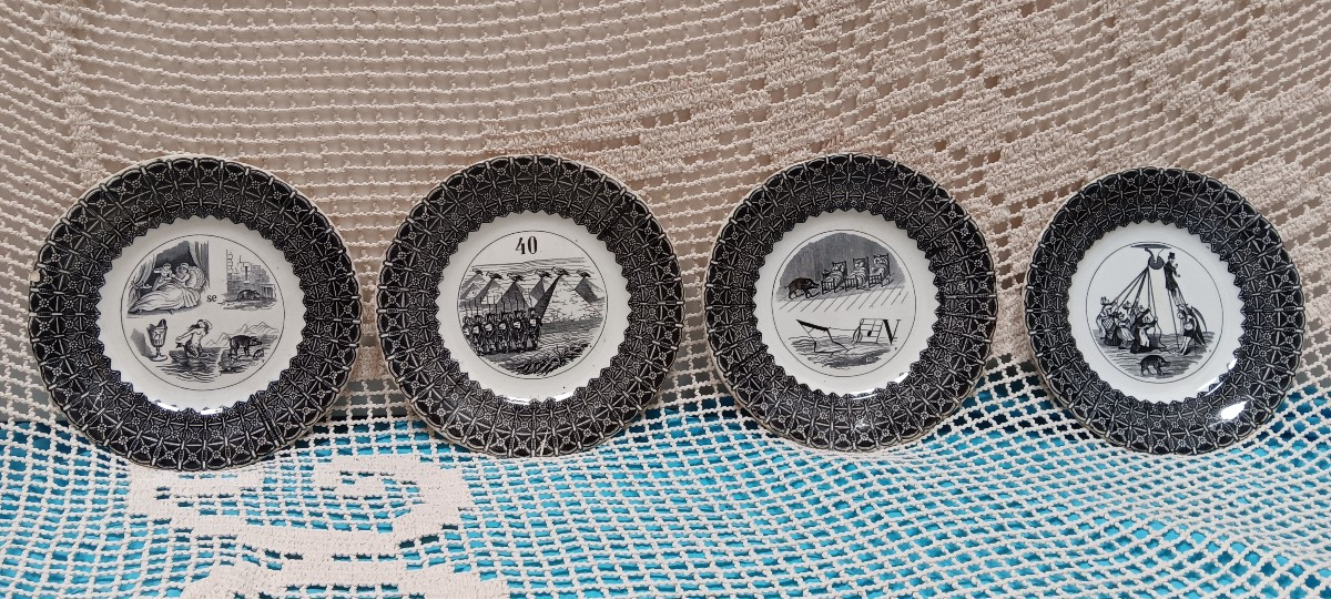 Lot de 4 assiettes de Sarreguemines - Fin XIX siècle